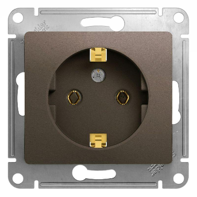 Механизм розетки 1-м Glossa с заземл. шоколад SchE GSL000843