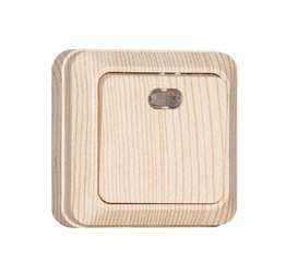 Выключатель проходной 1-кл. ОП Олимп 10А с индик. сосна UNIVersal 5560810