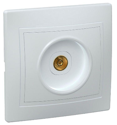 Розетка TV 1-м СП Кварта РТВ10-КБ IP20 бел. ИЭК EAK10-K01-DM